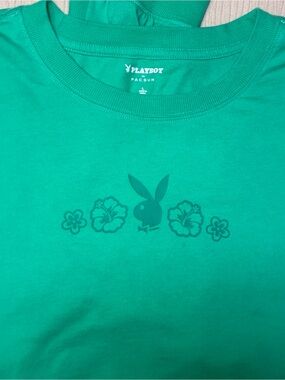 Playboy by PacSun, Large, 100% cotton. Cropped Crewneck drop shoulder Tee